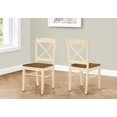 thumbnail image 1 of Monarch Specialties Dining Chair, Set Of 2, Side, Kitchen, Dining Room, Oak And Cream, Wood Legs, Transitional, 1 of 4