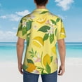thumbnail image 6 of Xecao Lemon print Hawaiian shirt - a stylish short-sleeve button-down for men, perfect for casual beach and tropical outings., 6 of 9