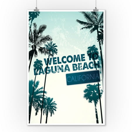 Laguna Beach Home Decor Stores Laguna Beach, California - Street Sign & Palms - Lantern Press Photograph (9x12 Art Print, Wall Decor Travel Poster) ()