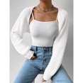 thumbnail image 2 of Women’s Chunky Knit Long Sleeve Shrug Cardigan, Open Front Cropped Sweater, 2 of 5