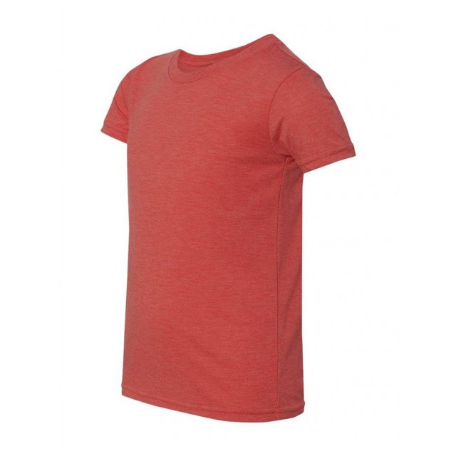 Youth Short Sleeve Crewneck Jersey T-Shirt - Red Tri-Blend - Small