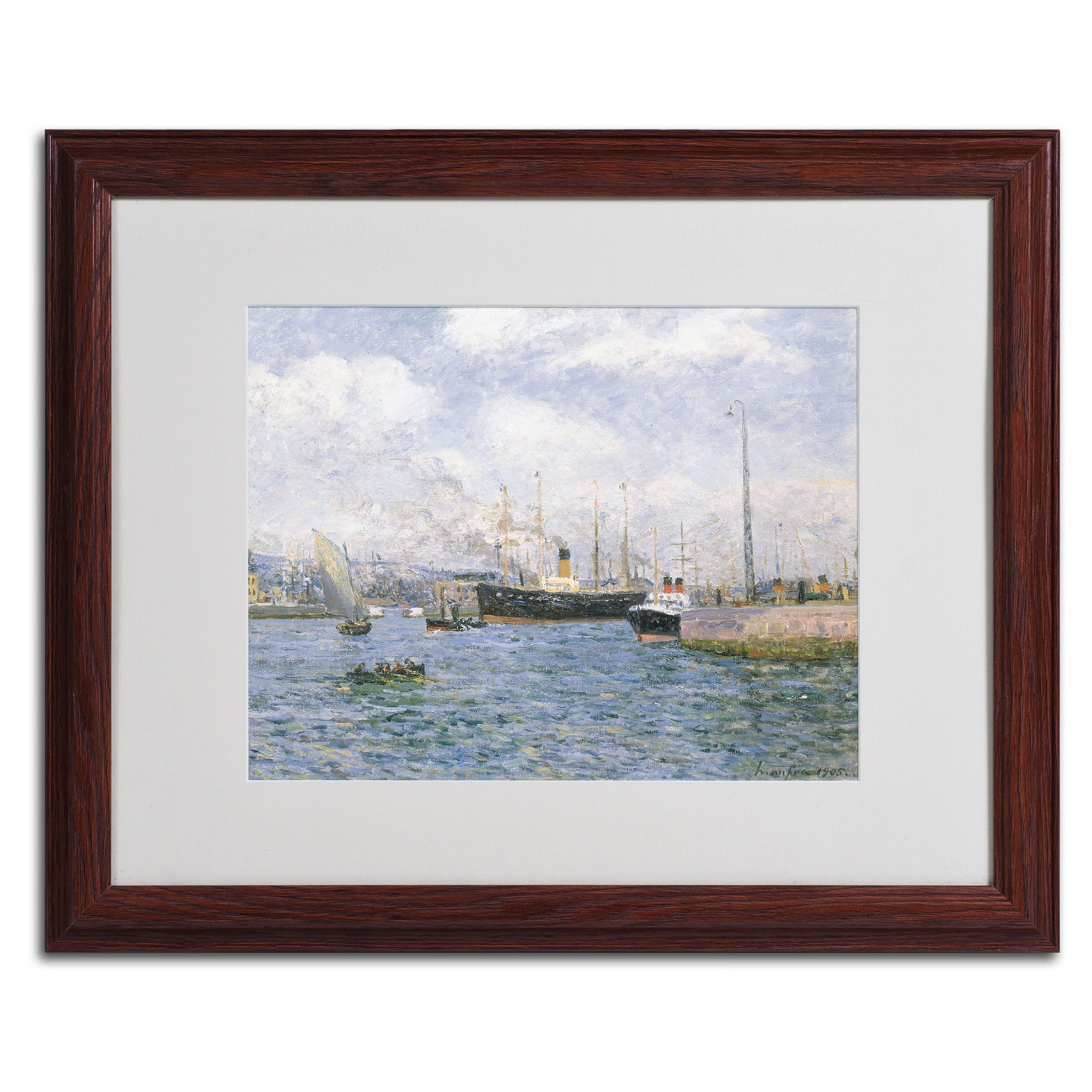 Trademark Fine Art "Departure from Havre 1905" Canvas Art by Maxime Maufra, Wood Frame