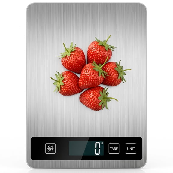 MUSPLUTO Precise Digital Kitchen Scale, 6 Units 1g/0.05oz Precision Graduation Food Scale with Tare Function, LCD Display, Stainless Steel, 11 Lb