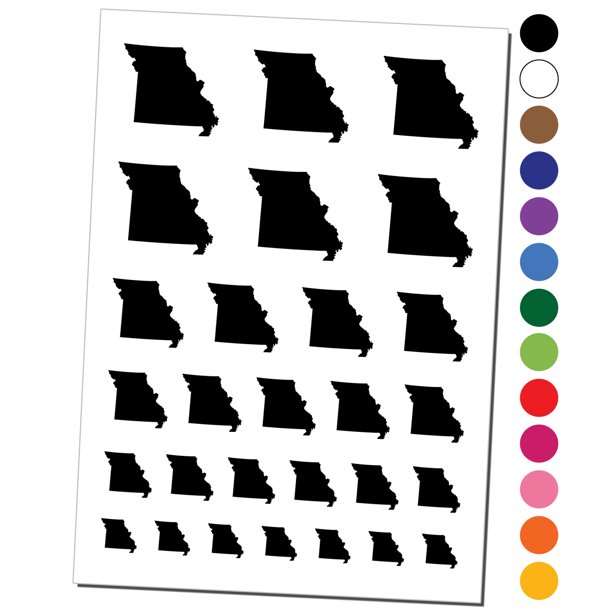 Missouri State Silhouette Water Resistant Temporary Tattoo Set Fake ...