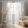 thumbnail image 6 of YEAHOME White Sheer Curtains 84 inches Long - Home Decoration Grommet Airy & Lightweight Elegant Window Treatments with Light Filtering for Bedroom/Living Room (2 Panels, W52 x L84), 6 of 9