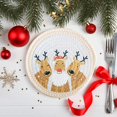 thumbnail image 1 of Feltree Christmas Pot Mat Round Woven Pot Mat Kitchen Meal Mat Cotton Rope Dining Table Insulation Mat Fashionable Cup Mat Suitable for Baking and Cooking Cups of Hot, 1 of 7