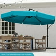 thumbnail image 3 of 10FT Cantilever Patio Umbrella with Cover, Crank Tilt Offset Hanging Umbrella, Sun Shade with Air Vent & Ruffled Edge for Garden, Pool, Deck, 3 of 10
