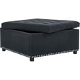 thumbnail image 3 of Square Storage Ottoman W/Corduroy fabric Versatile Coffee Table( 30",Black), 3 of 9