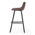thumbnail image 3 of GDF Studio Dex Bar Stool, Brown, Faux Leather, Set of 2, 3 of 11