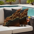 thumbnail image 4 of Brown Marble Outdoor Waterproof Pillow Covers, Gold Abstract Vintage Modern Ombre Art Decorative Square Throw Pillowcase Sofa Cushion Sham for Patio/Couch/Chair, 24"x24" 2 Pack, 4 of 8