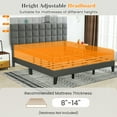 thumbnail image 4 of YYAo Bed Frame,Bedroom Bed Frame,King Size Modern Linen Bed Frame with Adjustable Headboard-Gray, 4 of 11