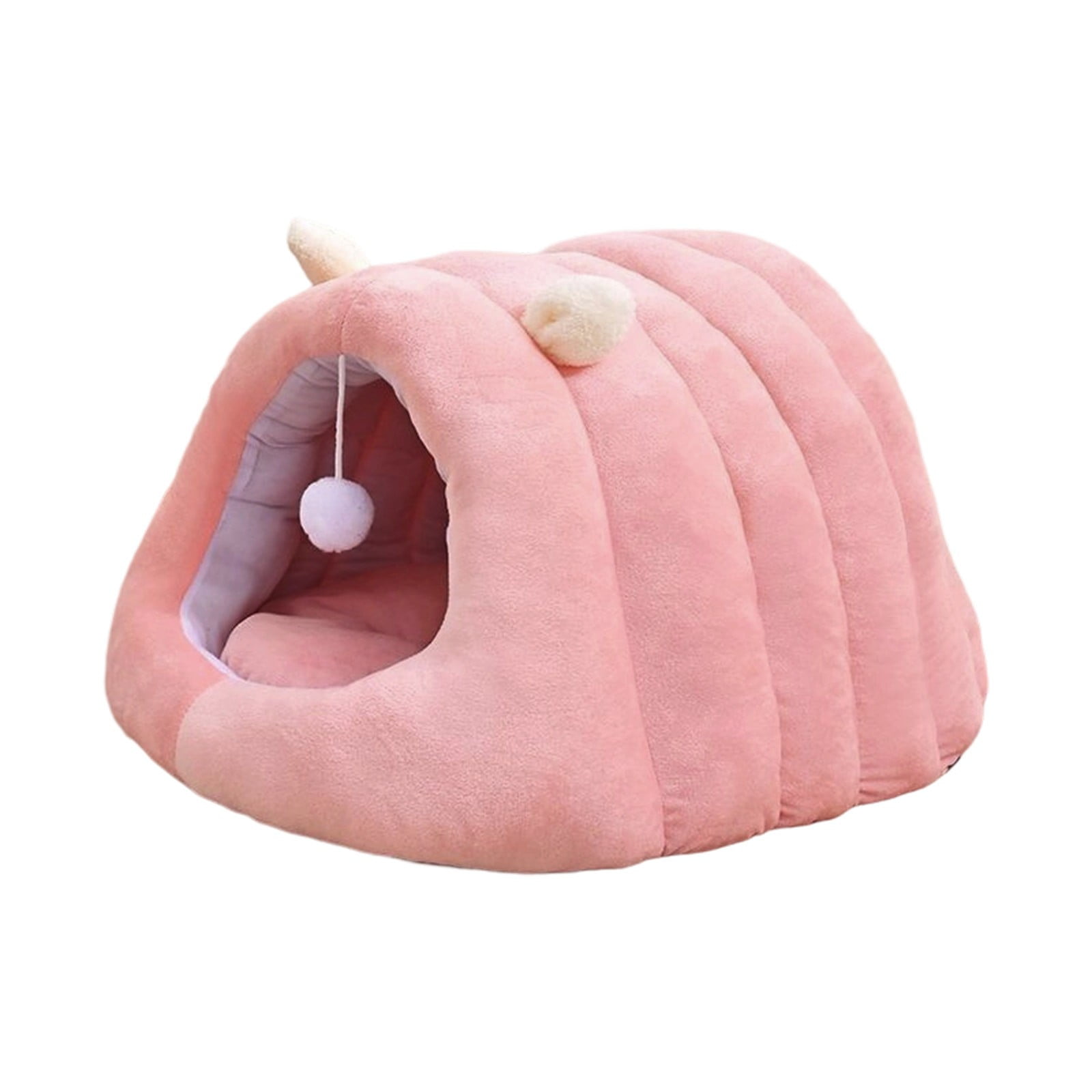 Cat Bed Calming Donut Pet Bed Semi Enclosed Pet House Washable Removable Cushion, Warm Thickened Anti Anxiety Comfortable Support Sleep Nest, for Indoor Winter Sleeping Resting Small Dogs Cats