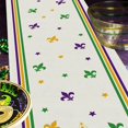 thumbnail image 4 of Mardi Gras Table Runner Stripe Fat Tuesday Table Decoration Seasonal Carnival Kitchen Indoor Outdoor Party Supply 13x72 Inch, 4 of 10
