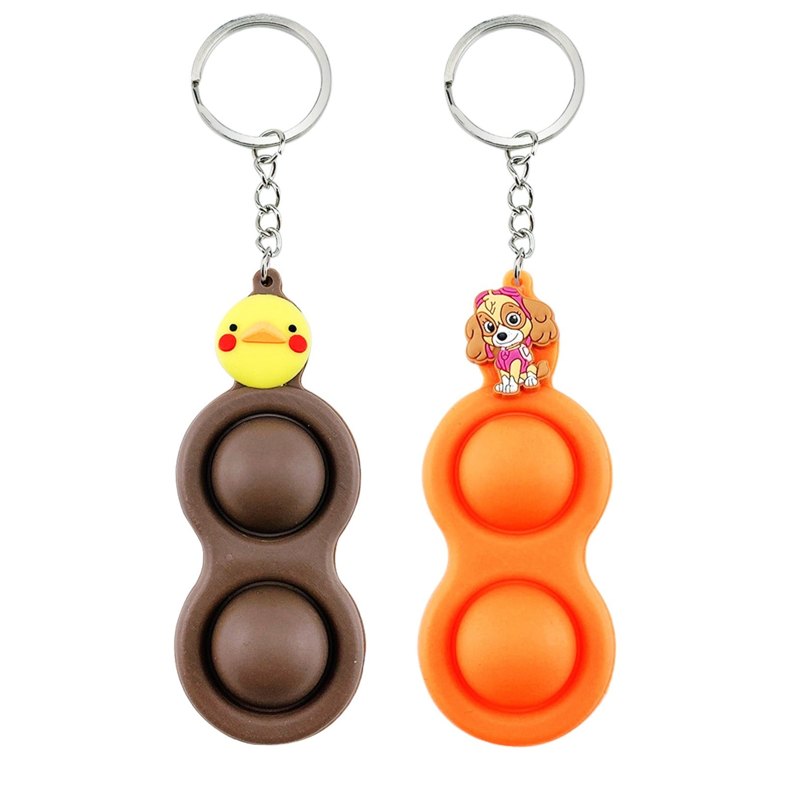 Mini Push Pop Bubble Sensory Fidget Toy with Buckle Ring,Stress Reliever Silicone Keychain Toy for Kid and Adult Anxiety Autism Octopus-BlackbBlue Simple Dimple Toy 