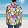 thumbnail image 4 of Sikiie Colorful Easter Eggs Print Men's Hawaiian Shirt, Summer Beach Button Pocket Short Sleeve T-Shirt,Medium, 4 of 7