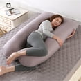 thumbnail image 3 of U-Shaped Pregnancy Pillow, Pure Cotton Maternity Pillow, Full Body Pregnant Women Pillow, Extra Comfort Oversize-57x 32 inches, Suitable For Back Sleeper/ Side Sleeper/ Stomach Sleeper, 3 of 5