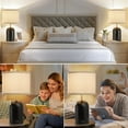 thumbnail image 7 of Natyswan Touch Control Table Lamps Set of 2, Modern Bedside Lamp with 2 USB Ports, 3-Way Dimmable Black Nightstand Lamp with Fabric Shade for Living Room Bedroom Office Dorm (LED Bulbs Included), 7 of 7