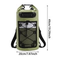 thumbnail image 3 of Roll Top Waterproof Dry Bag Backpack Army Green Outdoor Floating Storage Pack for Beach Kayak Hiking Camping, 3 of 8