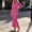 Hot Pink, variant on Qulqfy Womens Summer Dresses Boho Maxi Solid Casual Long Sleeve Wedding Guest Scoop Neck Flowy Corset Black Ruched Beach Long Dresses L