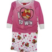 Little Girls White Pink Character Print 2 Pc Pajama Set 4-6