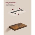 thumbnail image 3 of Wall Shelves VASAGLE Floating Rustic Brown Set of 2, 3 of 7
