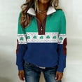 thumbnail image 6 of Womens St Patricks Day Sweatshirts Long Sleeve Half Zipper Lapel Fleece Collar Color Block Printed Casual Pullover Tops (XL, Multicolor), 6 of 8