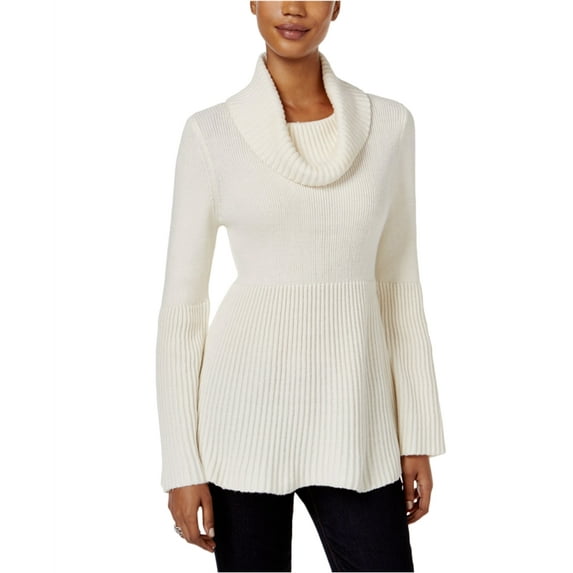 Style & Co. Womens Ribbed Pullover Sweater, White, PXL