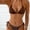 04, variant on Women Bikini Sets Criss Cross Back Bathing Suit Knot Front Two Piece Swimwear Thong Cheeky Swimsuit Set