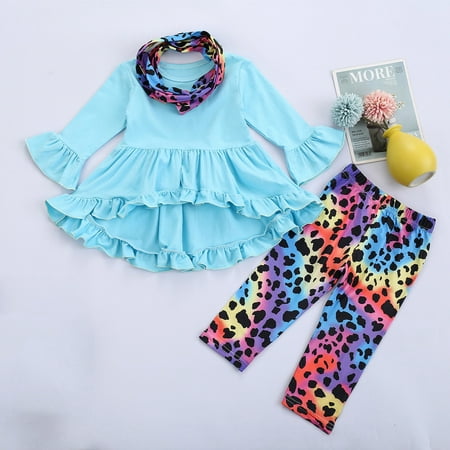 

Hunpta Toddler Kids Girls Leopard Print Floral Princess Skirt+Pants+Headbands Outfits