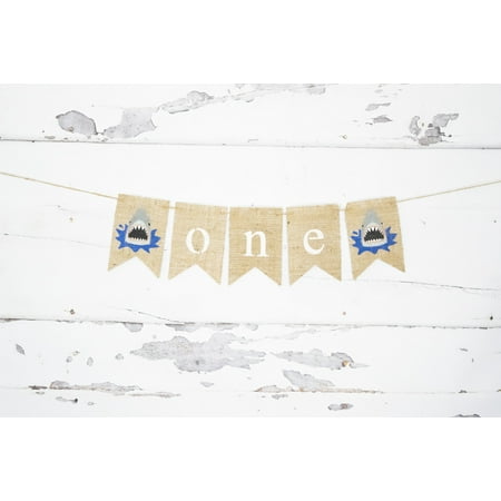 Shark One Banner | First Birthday Party Decoration