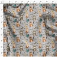 thumbnail image 4 of Soimoi Gray Moss Georgette Fabric Feather & Animals Tribal Printed Fabric 1 Yard 42 Inch Wide, 4 of 5