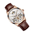 thumbnail image 1 of Reloj Mecánico Qarigey Acero Inoxidable Para Hombre Correa De Cuero Tipo 3, 1 of 6