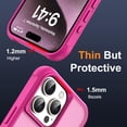 thumbnail image 6 of Compatible with iPhone 15 Pro Case with Invisible Magnetic O-Ring Stand Military-Grade Translucent Case for iPhone 15 Pro 6.1" [Compatible with MagSafe][Great Grip Feeling], Rose, 6 of 18