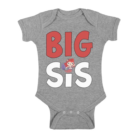 Awkward Styles Mermaid Baby Bodysuit Short Sleeve Mermaid Romper Top Big Sister Romper One Piece Big Sister Romper Baby Announcement Romper for Little One Cute Baby Clothing for Girls Kids Gifts