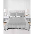 thumbnail image 3 of Quilts Twin Size, Gray Geometric Soft Comforter Bedding Set for Bed, White Greek Key Design Burlap Modern Art Lightweight Quilted Bedspread with Pillow Cover(2 Pieces) for All Season, 68x86 Inch, 3 of 6