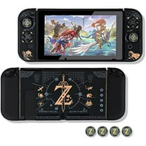 ITONGGUYUKI Dockable Protective Case with 4 Thumb Grips for Switch, Zelda Design