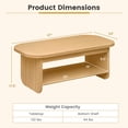 thumbnail image 3 of Gymax 2-Tier Oval Coffee Table 47'' Mid Century Center Table w/ Bottom Storage Shelf Natural, 3 of 10