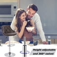 thumbnail image 4 of Set of 2 Bar Stools PU Leather Back Swivel Stools Adjustable Counter Height Barstools Kitchen Counter Stools Modern Bar Chairs with Foot Ring for Bar, Bistro, Kitchen, Patio Pub Use, Brown, 4 of 8