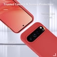 thumbnail image 3 of KOMI for Google Pixel 9 Pro XL Case, Silicone Phone Case with 1 Screen Protector, Soft Anti-Scratch Microfiber Lining, Full Body Shockproof Slim Cover Support Wireless Charging, Orange, 3 of 5
