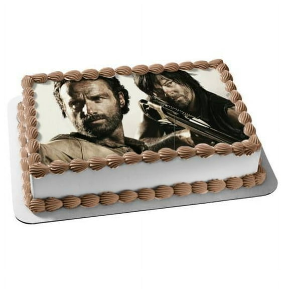 The Walking Dead TWD Daryl Rick Grimes Personalized Edible Cake Topper, by A Birthday Place