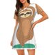 thumbnail image 1 of Disketp Cute Sloth In Yoga Pose Tree para Camisón Corto de Manga Corta para Mujeres, Camisón Cómodo con Escote Redondo, Bonito y Confortable, 1 of 6