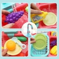 thumbnail image 2 of Juguete de cocina, accesorios para platos, juego de fregadero, juguete para niños (rosa), 2 of 7