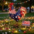thumbnail image 5 of AYktou 4th of July Rooster Metal Garden Stakes Outdoor Decor, 8×12 Inch Red White Blue Patriotic Rooster Ground Stake Figurine, 250th Anniversary Chicken Yard Signs Sculpture for Patio Backyard Lawn, 5 of 9