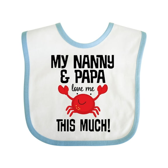 Inktastic Nanny and Papa Grandson Crab Boys or Girls Baby Bib