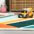 thumbnail image 2 of Yesfashion Carpets Area Rugs Washable (1400gsm) polyester pearl pile cotton TPR washed folding back printed carpet Yellow/Green 3*3ft round, 2 of 7