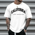 thumbnail image 4 of Caqnni Male Summer Casual Print T Shirt Blouse Short Sleeve Round Neck Tops (White,L), 4 of 4