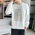 thumbnail image 3 of Sudadera para hombre, sin capucha, ropa masculina, jersey gráfico bordado, camiseta azul de una pieza, cálida, nueva, en overfit simple S, 3 of 5