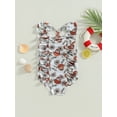 thumbnail image 2 of Wassery Toddler  Girls Summer Romper Swimsuit Cow Print Ruffle Swimwear Round Neck Ruffle One Piece Rash Guard Bikini Bathing Suit  Beachwear 18M-6T, 2 of 8