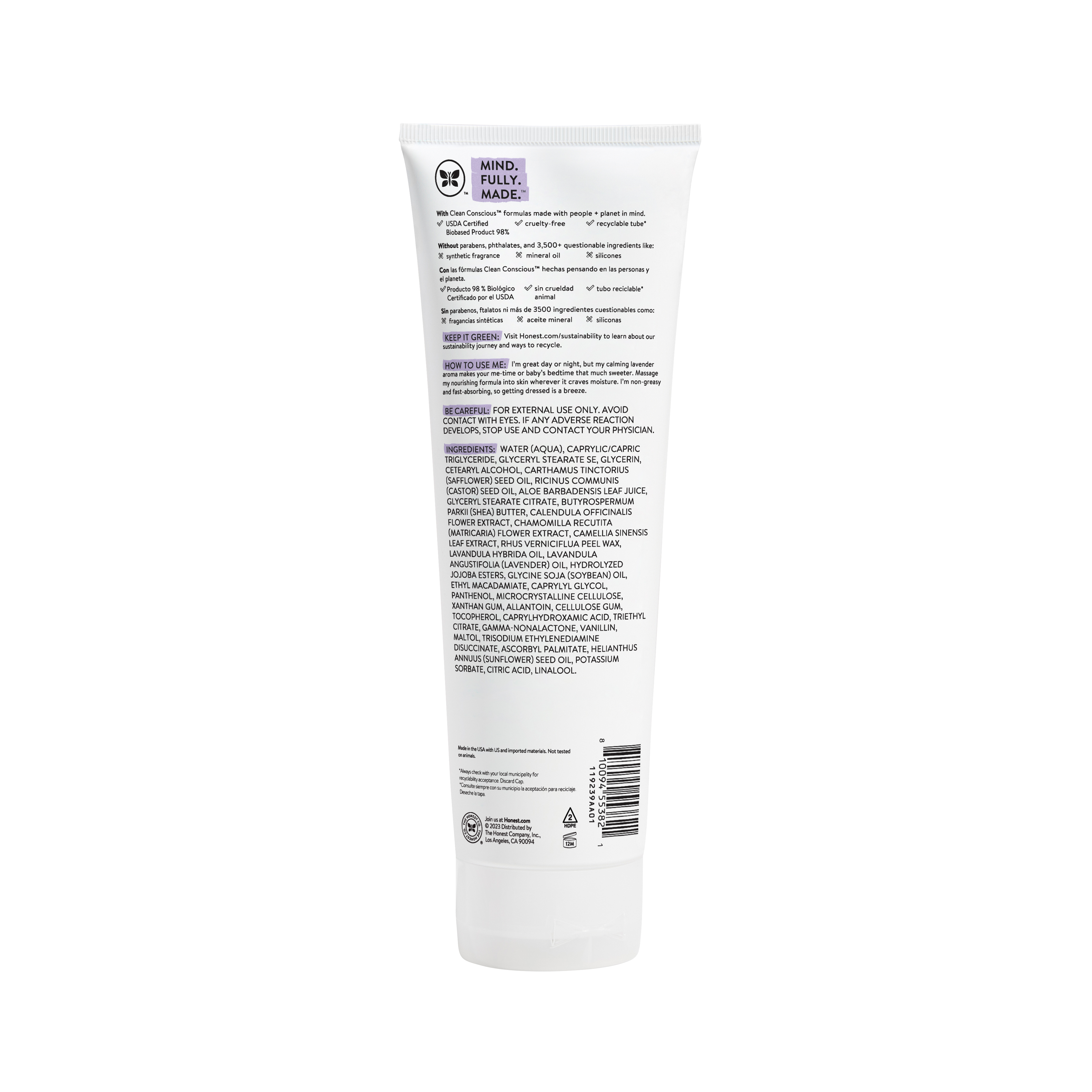 Honest Baby Face and Body Lotion, Calm Lavender photo 2