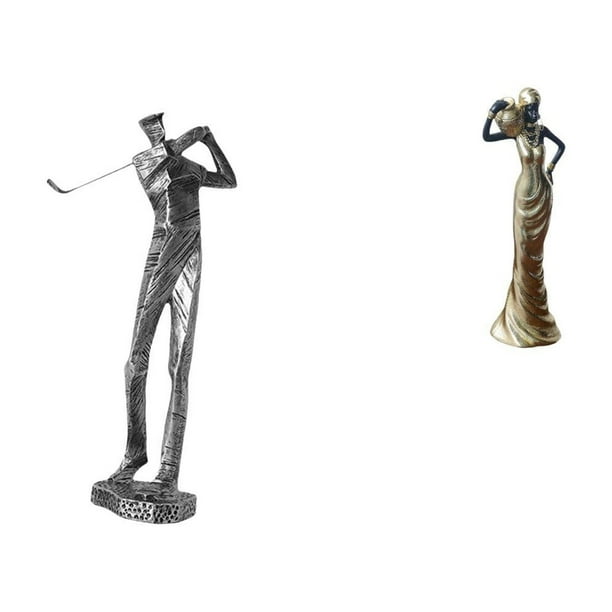 Figura de golfista,Estatua de golfista de resina,figura de golfista,decoración del hogar,Figura de escritorio,Artesanía de escritorio con figuras africanas coleccionables,Estatua de dama